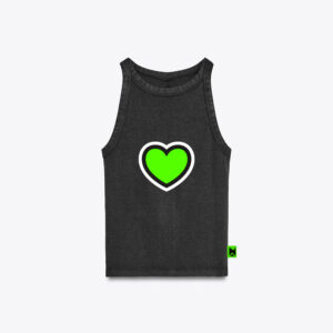 Black I-shirt with Green Heart