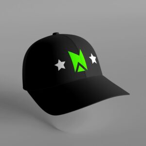 Black Cap with Green Logo